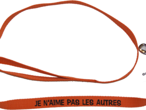 Laisse nylon orange « je n’aime pas les autres »