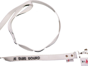 Laisse nylon blanche « je suis sourd »