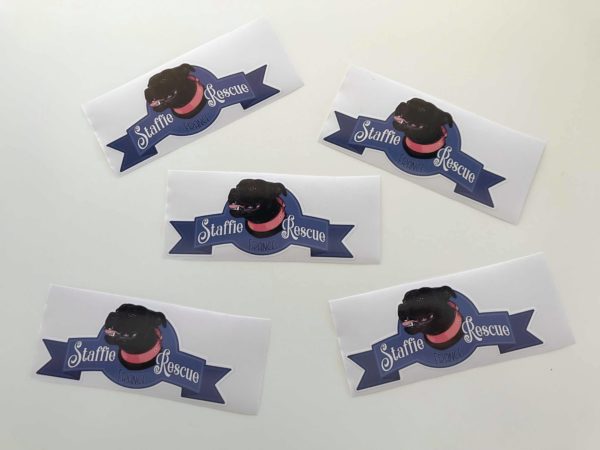 Autocollant style années 50 Staffie Rescue – Image 2